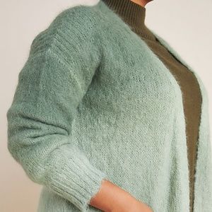 Anthropologie Jenee Dip-Dyed Green Ombre Oversized Cardigan: Small
